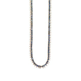3ctw Blue Sapphire and Diamond "Collar" Tennis Necklace in 14k Yellow Gold