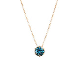0.80ct Round Sapphire Six Prong Necklace in 14k Yellow Gold
