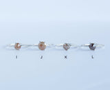 Silver Stocking Stuffers : Size 7 (Resizable)- Natural colored hexagon rustic diamonds in hand carved recycled silver prong setting by Anueva Jewelry