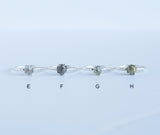 Silver Stocking Stuffers : Size 7-8 (Resizable)- Natural colored hexagon rustic diamonds in hand carved recycled silver prong setting by Anueva Jewelry