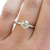 old european cut salt and pepper round solitaire old euro diamond handmade white recycled gold engagement ring