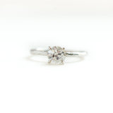 old european cut salt and pepper round solitaire old euro diamond handmade white recycled gold engagement ring