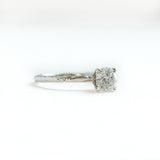 old european cut salt and pepper round solitaire old euro diamond handmade white recycled gold engagement ring