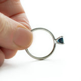 1.32ct Blue Oval Sri Lankan Sapphire Satin White Gold Ring by Anueva Jewelry