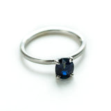 1.32ct Blue Oval Sri Lankan Sapphire Satin White Gold Ring by Anueva Jewelry