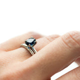 1.32ct Blue Oval Sri Lankan Sapphire Satin White Gold Ring by Anueva Jewelry