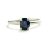 1.32ct Blue Oval Sri Lankan Sapphire Satin White Gold Ring by Anueva Jewelry