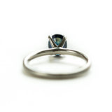 1.32ct Blue Oval Sri Lankan Sapphire Satin White Gold Ring by Anueva Jewelry