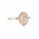 Deposit- 1.01ct Oval Champagne Diamond in Halo 18k Rose Gold Setting- Payment 1/2 - Reserved for Z.W