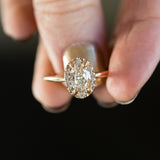 Deposit- 1.01ct Oval Champagne Diamond in Halo 18k Rose Gold Setting- Payment 1/2 - Reserved for Z.W