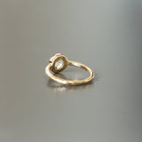 0.90ct Rosecut Diamond 6-Prong Low Profile Ring with Evergreen Textured Band in Yellow Gold