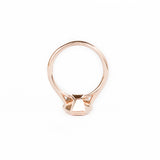 Geometric Sunstone Bezel Set 14k Rose Gold Ring