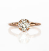 0.60ct Old European Cut Antique Diamond in Rose Gold Halo and Evergreen Band