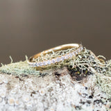 Straight Salt and Pepper Diamond French Set Wedding Band