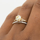 Straight Salt and Pepper Diamond French Set Wedding Band