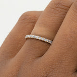 Straight Salt and Pepper Diamond French Set Wedding Band