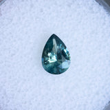 0.85CT PEAR MADAGASCAR SAPPHIRE, LIGHT TEAL BLUE, 7.56X5.43X3.21, UNHEATED