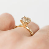 1.73ct Champagne Diamond Solitaire in Evergreen Carved Recycled Yellow Gold