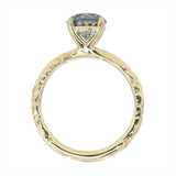 1.61ct Round Salt And Pepper Diamond Evergreen Solitaire in 18k Yellow Gold