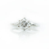 1.54ct Round GIA Grey Diamond Classic Six Prong Setting in Platinum
