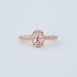 Pink Sapphire and Diamond Engagement Ring in Hand Carved Recycled Rose Gold Earthy Setting - Sapphire Engagement Ring by Anueva Jewelry