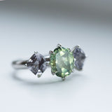 Custom Order- Three Stone Platinum Sapphire and Spinel Ring, Reserved for S.