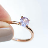 0.98ct Oval Purple Sapphire in 14k Plain Smooth 4-Prong Solitaire
