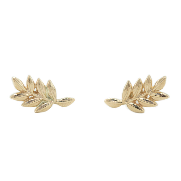 Vine Studs in Solid Recycled Gold