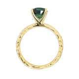 1.62ct Australian Teal Blue Green Sapphire Evergreen Solitaire In 18k Yellow Gold
