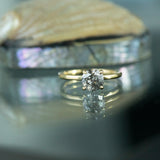 1.53ct Round Salt And Pepper Diamond Solitaire in 18k Yellow Gold