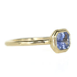 1.87ct Radiant Purple Sapphire in Double Framed Bezel In 14k Yellow Gold