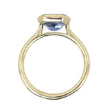 1.87ct Radiant Purple Sapphire in Double Framed Bezel In 14k Yellow Gold