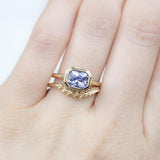 1.87ct Radiant Purple Sapphire in Double Framed Bezel In 14k Yellow Gold