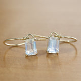 Moonstone Dangle Earrings in 14k Yellow Gold