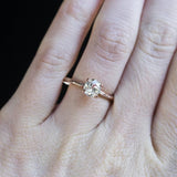 0.78ct GIA Antique Old Mine Cut Diamond in Rose Gold Evergreen Solitaire