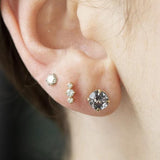 1.89ctw Round Grey Spinel Stud Earrings in Yellow Gold