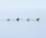 Silver Stocking Stuffers : Size 7-8 (Resizable)- Natural colored hexagon rustic diamonds in hand carved recycled silver prong setting by Anueva Jewelry