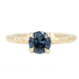 0.85ct Round Grey Blue Purple Spinel Evergreen Solitaire in 14k Yellow Gold