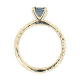 0.85ct Round Grey Blue Purple Spinel Evergreen Solitaire in 14k Yellow Gold