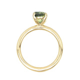 2.20ct Green Oval Nigerian Sapphire Solitaire Ring In 14k Yellow Gold
