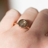 grey rosecut rough diamond hand carved freeform eco friendly engagement ring jewelry