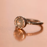 grey rosecut rough diamond hand carved freeform eco friendly engagement ring jewelry