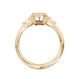 1.02ct Ruby Pink Sapphire Double Bezel Setting With Pear Diamonds In 14k Rose Gold