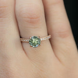 2.11CT Round Montana Sapphire No Heat Ring Mounted in our French Set 14K Rose Gold Setting