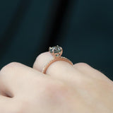 2.11CT Round Montana Sapphire No Heat Ring Mounted in our French Set 14K Rose Gold Setting