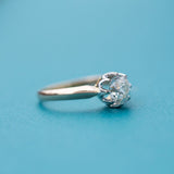 old mine cut cushion big diamond antique cluster engagement ring