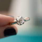 old mine cut cushion big diamond antique cluster engagement ring