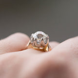 old mine cut cushion big diamond antique cluster engagement ring