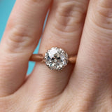 old mine cut cushion big diamond antique cluster engagement ring