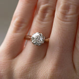 old mine cut cushion big diamond antique cluster engagement ring
